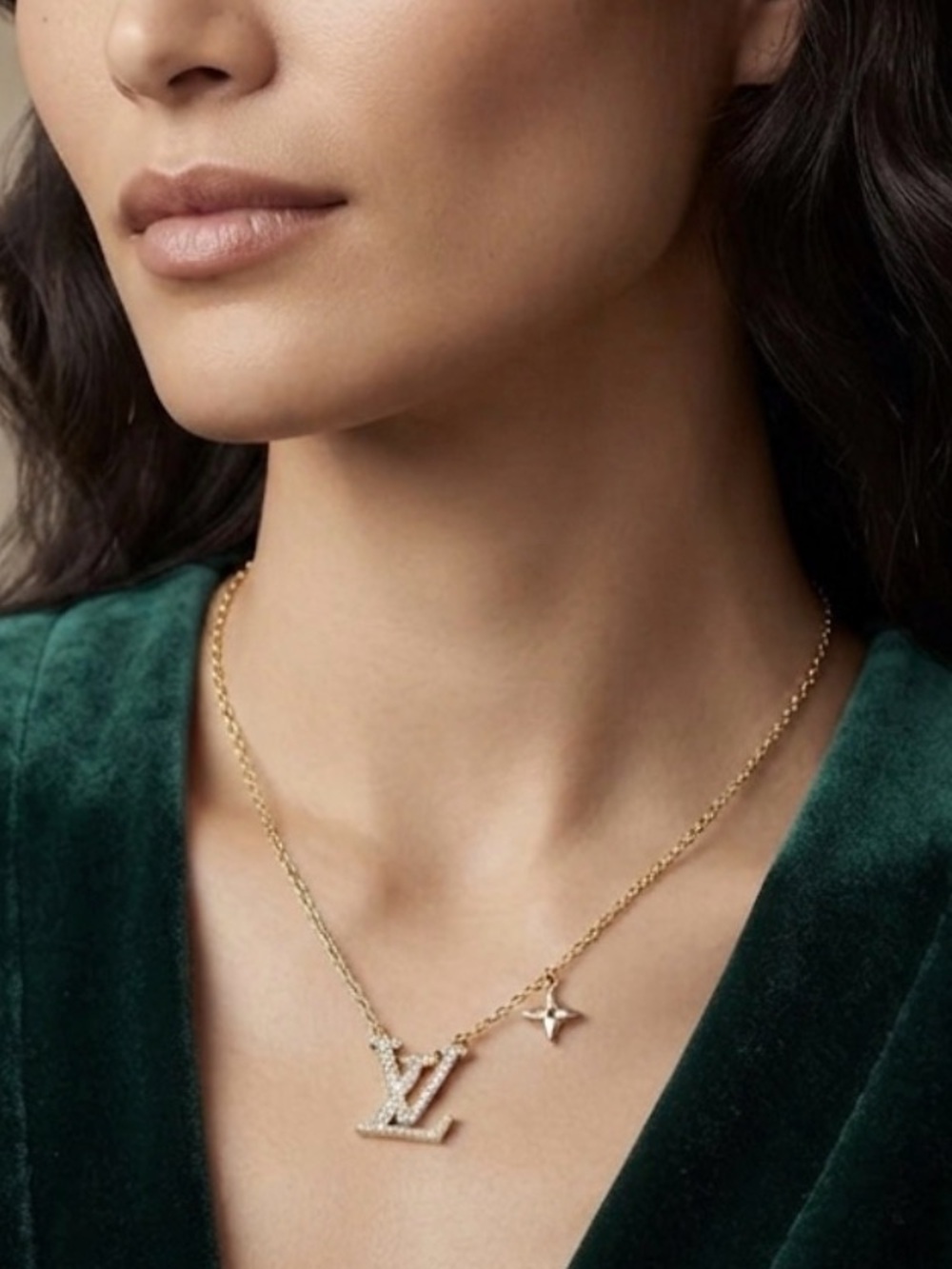 Louis Vuitton Logo Star Charm Necklace